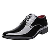 Bruno Marc Men's Faux Patent Leather Tuxedo Dress Shoes Classic Lace-up Formal Oxford Black 12 M US CEREMONY-06