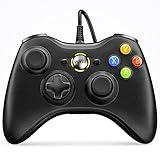 VOYEE PC Controller, Wired Controller Compatible with Microsoft Xbox 360 & Slim/PC Windows 10/8/7, with Upgraded Joystick, Double Shock | Enhanced (Black)