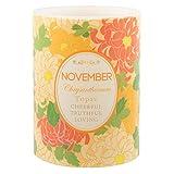 November Birth Month Battery Operated Flameless Pillar Candle 4" x 3"