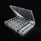 36 Grids Clear Plastic Organizer Box, Craft Storage Container for Beads Organizer, Art DIY, Crafts Jewelry Storage, Fishing Tackles, Rock Collection, 1 Pack