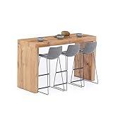 Mobili Fiver, Evolution High Table 70.8 x 23.6 in, Rustic Oak, Laminate-Finished, Made in Italy