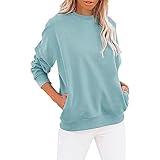 Generic vintage sweatshirt women's 2024 fall long sleeve top amaon prime warehouse sale casual pullover sweaters for women striped oversized sweatshirt deal of the day prime today only Green S