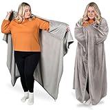 Dreamighty Wearable Blanket with Sleeves for Women and Men - Wearable Blanket Adult, Top 10 Gifts for Her, Gifts for Wife, Gifts for Girlfriend, Birthday Gifts for Women Who Have Everything Light Gray