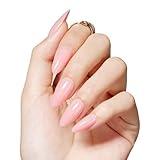 Beetles Gel Nail Tips 240Pcs Neutral Pink Medium Almond Color Nail Tips in 15 Sizes, Pre Shaped Full Cover Fake Nail Tips for Nail Extension Nail Art Design Soak Off Press On Nails