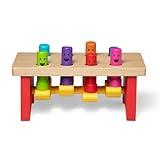 Melissa & Doug Deluxe Pounding Bench Wooden Preschool Learning Toy With Mallet