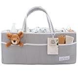 Lily Miles Baby Diaper Caddy - Organizer Tote Bag for Infant Boy or Girl - Baby Shower Basket - Nursery Must Haves - Registry Favorites - Newborn Caddie Car - Gray/Gray, Extra Large