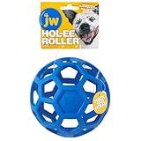 JW Pet Hol-ee Roller Dog Toy Puzzle Ball, Natural Rubber, Large (5.5 Inch Diameter), Colors May Vary