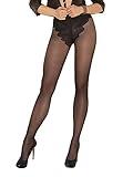 Elegant Moments FRENCH CUT SUPPORT PANTYHOSE. - ONE SIZE - BLACK