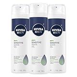 NIVEA MEN Sensitive Shave Gel with Vitamin E, Soothing Chamomile and Witch Hazel Extracts, 3 Pack of 7 Oz Cans