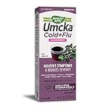 Nature's Way Cold + Flu Relief Syrup**, Umcka, Sore Throat, Cough, Congestion, Fever** , Body Aches**, Phenylephrine Free, Homeopathic, Non-Drowsy, Berry Flavored, 4 Fl Oz (Packaging May Vary)