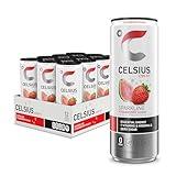 CELSIUS Sparkling Strawberry Guava, Functional Essential Energy Drink 12 Fl Oz (Pack of 12)