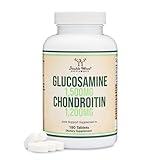 Glucosamine Chondroitin Triple Strength (1,500mg Glucosamine Sulfate, 1,200mg Chondroitin) 180 Tablets, Two Month Supply (Joint Support Supplement) Gluten Free, Non-GMO by Double Wood