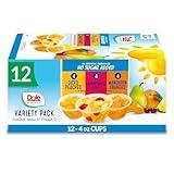 Dole Fruit Bowls No Sugar Added Variety Pack Snacks, Peaches, Mandarin Oranges & Cherry Mixed Fruit, 4oz 12 Cups, Gluten & Dairy Free, Bulk Lunch Snacks for Kids & Adults