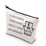 BDPWSS Funny Optometry Gift Optometrist Makeup Bag Eye Doctor Vision Gifts For Optician Ophthalmic Assistant Gift Ophthalmologist Gift (Change your vision)