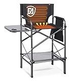 EVER ADVANCED 30.7in Tall Heated Camping Folding Chair 140℉ Heating Directors Chair Outdoor Camp Chair for Sports Events with Side Table Cup Holder Supports 350LBS