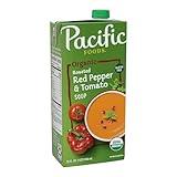 Pacific Foods Organic Roasted Red Pepper and Tomato Soup, 32 fl oz Carton