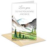 Hippeny Outdoor Hiking Love Card, Romantic Adventure Couple Valentine Card, Love You To The Mountains and Back, Gift for Hiking Lover