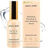 Grace & Stella Hyaluronic Acid Serum for Face - 50ml, Anti-Aging Serum with Hydrating and Brightening Properties, Vegan and Paraben-Free