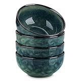 vancasso Starry 24oz Bowls for Soup, Ceramic Deep Soup Bowls Set of 4, Green Cereal Bowls Set of 4 for Kitchen, Salad Bowls Set of 4, Pasta Oatmeal Bowls, Lead-free, Dishwasher & Microwave Oven Safe