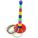 Ogrmar 18" Colorful Plastic Sport Ring Toss Game Set for Kids