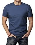 H2H Shorts Sleeve Crew Neck T-Shirts for Men DARKBLUE US L/Asia XL (CMTTS0198)