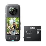 Insta360 X3 Care Card Kit - Waterproof 360 Action Camera with 1/2" 48MP Sensors, 5.7K 360 Active HDR Video, 72MP 360 Photo, 4K Single-Lens, 60fps Me Mode, 2.29" Touchscreen