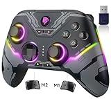 EasySMX X15 PC Controller - Enhanced Wireless Bluetooth Controller with Hall Joysticks/Hall Triggers/RGB Lighting - No Stick Drift, No Dead Zone - Work for Windows PC, Android, Steam and Switch