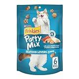 Purina Friskies Cat Treats, Party Mix Seafood Lovers Crunch - (Pack of 6) 6 oz. Pouches