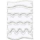 Sinload 5 Pcs Quilting Ruler and Templates 10.24 Inches Waves Ruler Acrylic Quilting Templates for Machine Quilting Free Motion Quilting Stencils Wavelengths Sewing Rulers for Patchwork Splicing