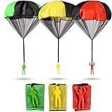 nutty toys Parachute Toys for Kids - Tangle Free Outdoor Flying Parachute Men, Best Small Outside Toys for 3 4 5 6 7 8 9 10 Year Old Top Christmas Stocking Stuffers Idea 2024 Unique Boy & Girl Gifts