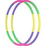 2 Pack Toy Color Hoop for Kids, Size Adjustable & Detachable Length Kids Adjustable Hoop Plastic Toys for Kids Adults Party Games, Gymnastics, Dog Agility Equipment, Christmas Wreath