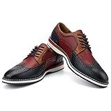 JITAI Men's Oxford Dress Shoes Lightweight Fashion Shoes with Wingtip Brogue & Lace-up Design, Color/01, 11 US