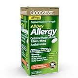 GoodSense All Day Allergy, Compare to Zyrtec, Cetirizine Hydrochloride Tablets, 10 mg, Antihistamine, 365 Count