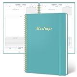 Meeting Notebook for Work Organization, Work notebook with action items, Agenda Planner for Note Taking, Office/ Business Project Management Notebook, Office Supplies, for Men & Women,160 pages (7x10”)