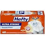 Hefty Ultra Strong Tall Kitchen Trash Bags, Unscented, 13 Gallon, 40 Count