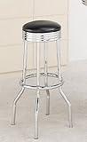 Set of 2 50's Retro Nostalgic Style Black Bar Stools - 29"H