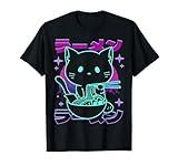 Anime Ramen Cat Retro Japanese Noodles Aesthetic Kawaii cat T-Shirt