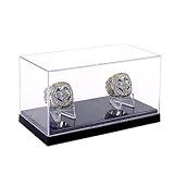 Championship Ring Display Case Box Holder Storage 2 Slot Hole Single for Football/Baseball/Basketball/Hockey/High School/Class/Graduate/College/Team/Father's Souvenir Sports Championship Ring