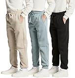 3 Pack: Boys Fleece Joggers Sweatpants Youth Teen Active Athletic Pajama Soft Warm Pants Pajamas Teen Gym Running Tech Sweats Casual Boys' Teens Winter Pockets Kids Drawstrings Sports-Set 5,L(14/16)