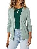 Amazon Essentials Women's Lightweight V-Neck Cardigan Sweater (Available in Plus Size), Sage Green Heather, Large