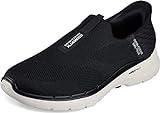 Skechers Men's Gowalk 6 Slip-Ins-Athletic Slip-On Walking Shoes | Casual Sneakers with Memory Foam, Black/White, 11