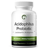 Lactobacillus Acidophilus Probiotic Supplement 240 Tablets 3 Billion CFU Probiotics for Men & Women Supports Intestinal Digestive & Gut Health Made in The USA (240, Lactobacillus Acidophilus)