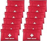 AOUTACC 12 Pack Mini First Aid Kit Empty Bag, Travel Empty First Aid Kit Pouch Bag for Emergency at Home, Office, Car, Outdoors, Boat, Camping, Hiking(Bag Only)