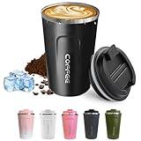 Travel coffee mugs spill-proof and leak-proof, reusable coffee cups with lids, stainless steel vacuum thermos coffee tumblers,thermal insulation cups for men and women hot & cold drinks