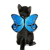 Cat Dog Butterfly Costume Wings for Halloween Party Decoration, Halloween Dog Cat Costume, Puppy Cat Dress Up Accessories (blue)