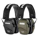 PROHEAR 016 Shooting Ear Protection Earmuffs 2 Pack, NRR 26dB for Gun Range, Hunting -Black and Green