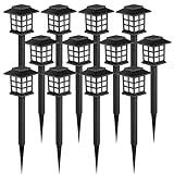 GIGALUMI Solar Outdoor Lights,12 Pack LED Solar Lights Outdoor Waterproof, Solar Walkway Lights Maintain 10 Hours of Lighting for Your Garden, Landscape, Path, Yard, Patio, Driveway