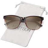 MEETSUN Polarized Sunglasses for Women Men Classic Retro Designer Style (Ombre Brown Frame/Gradient Lens, 54)