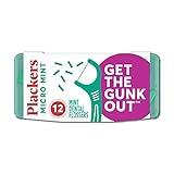 Plackers Micro Mint Dental Floss Picks with Travel Case, 12 Count (Color May vary)