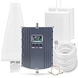 Cell Phone Booster for Home & Multi-Room, Cell Phone Signal Booster with 2 Indoor Panel Antennas for Band 66/2/4/5/12/17/13/25,Up to 8000 Sq.Ft,Boost 4G 5G LTE Data for All U.S. Carriers, FCC Approved